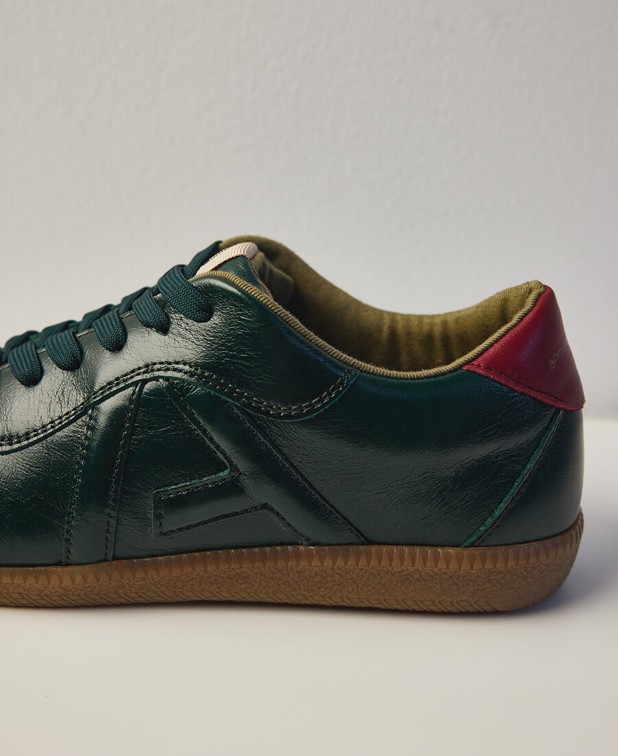 maxi-logo-sneaker aus leder für damen