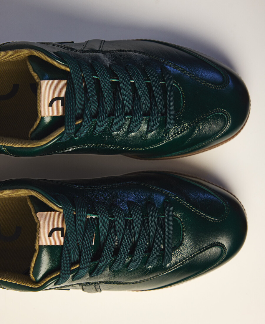 maxi-logo-sneaker aus leder für damen