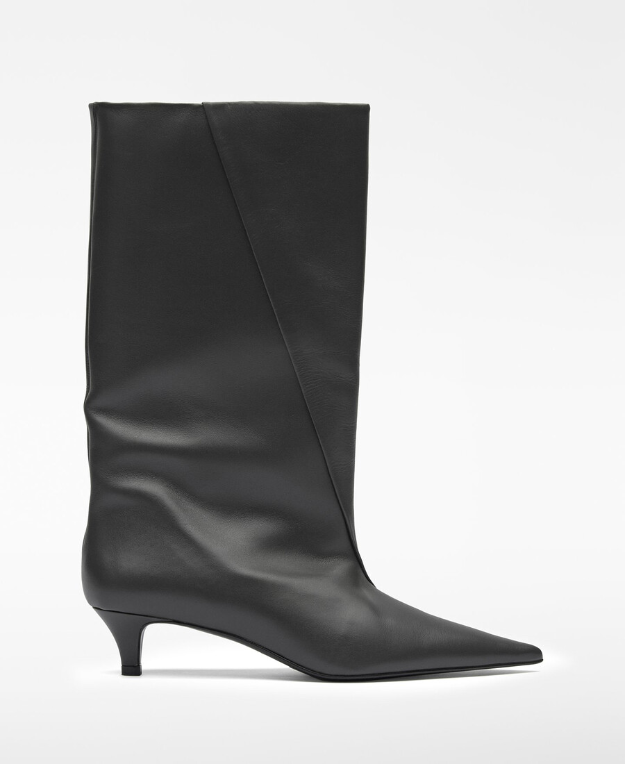 damen-lederstiefel mit weitem schaft