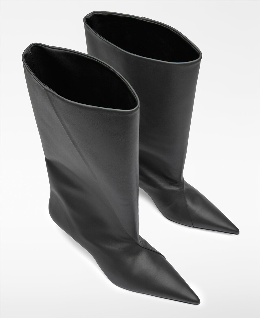 damen-lederstiefel mit weitem schaft