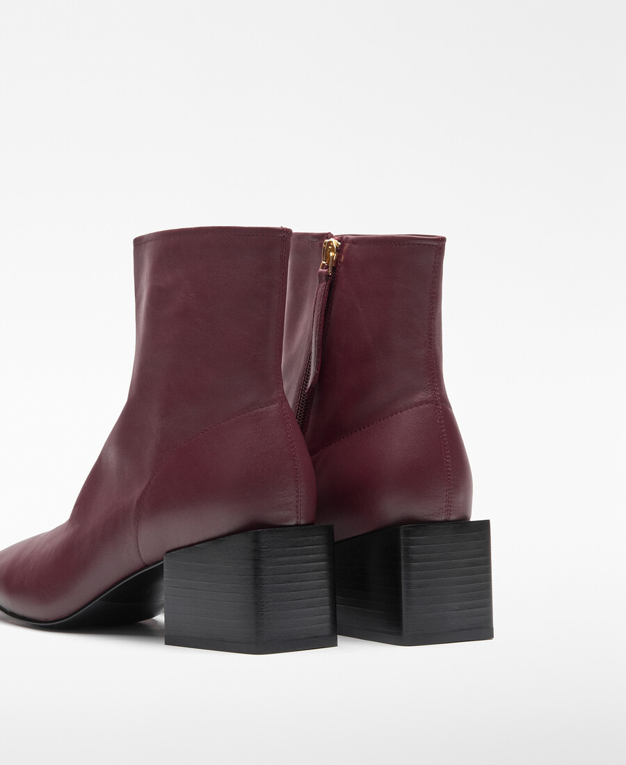 damen-ankle-boot aus leder mit runder zehenpartie