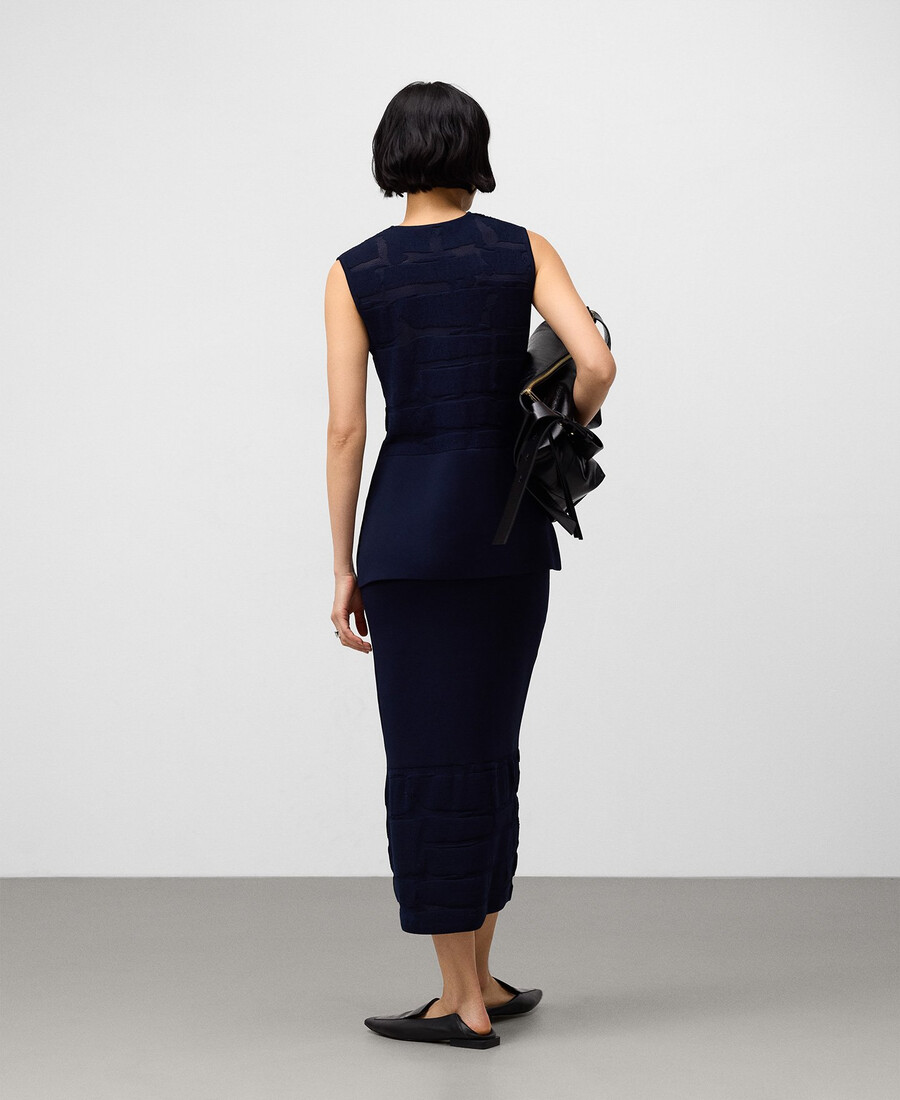 jacquard-strickrock mit geradem schnitt für damen