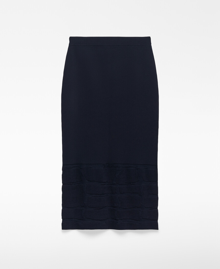 jacquard-strickrock mit geradem schnitt für damen
