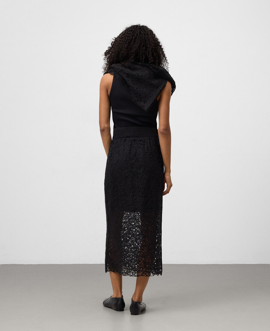 bestickter gerader strickrock für damen