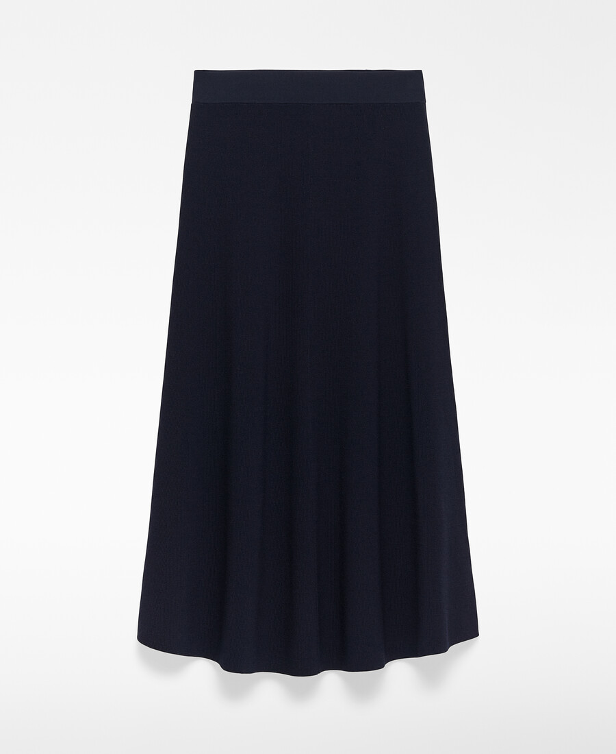 marineblauer a-linien-strickrock für damen