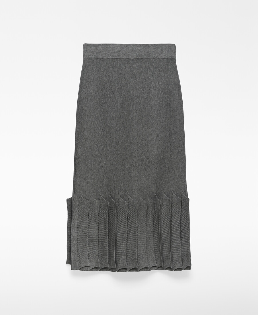 damen-strickrock mit faltensaum