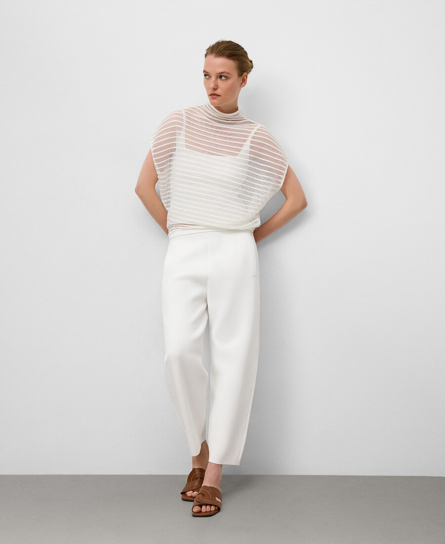 transparenter gestreifter pullover für frauen