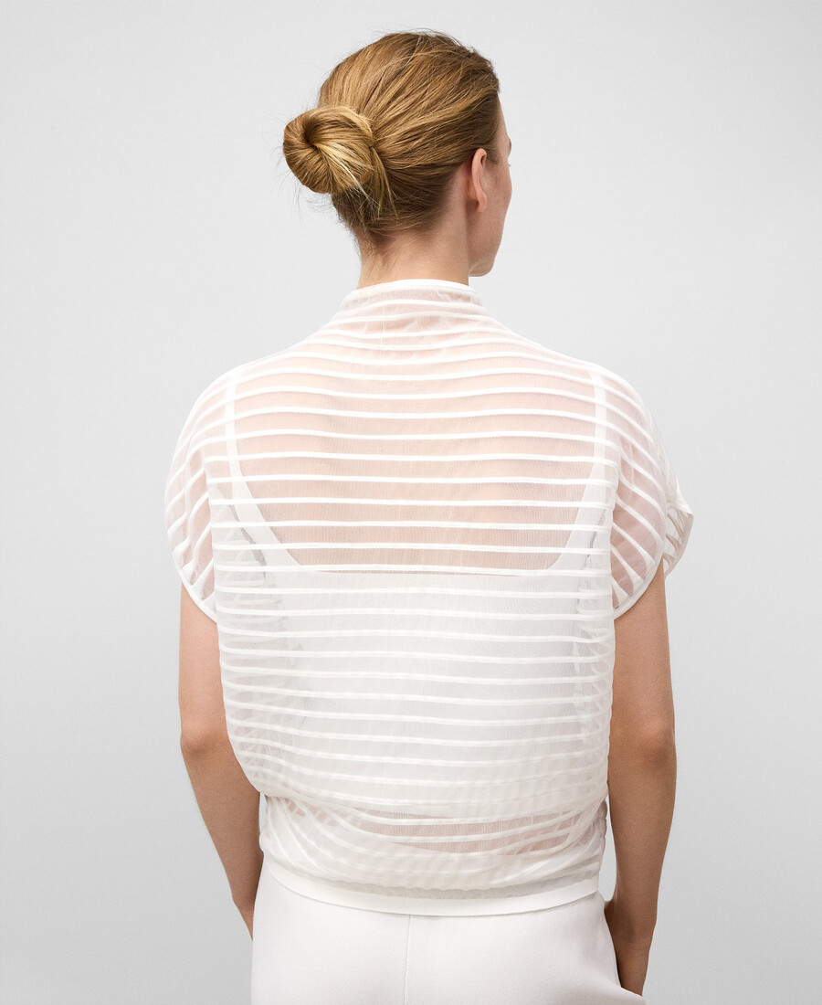 transparenter gestreifter pullover für frauen