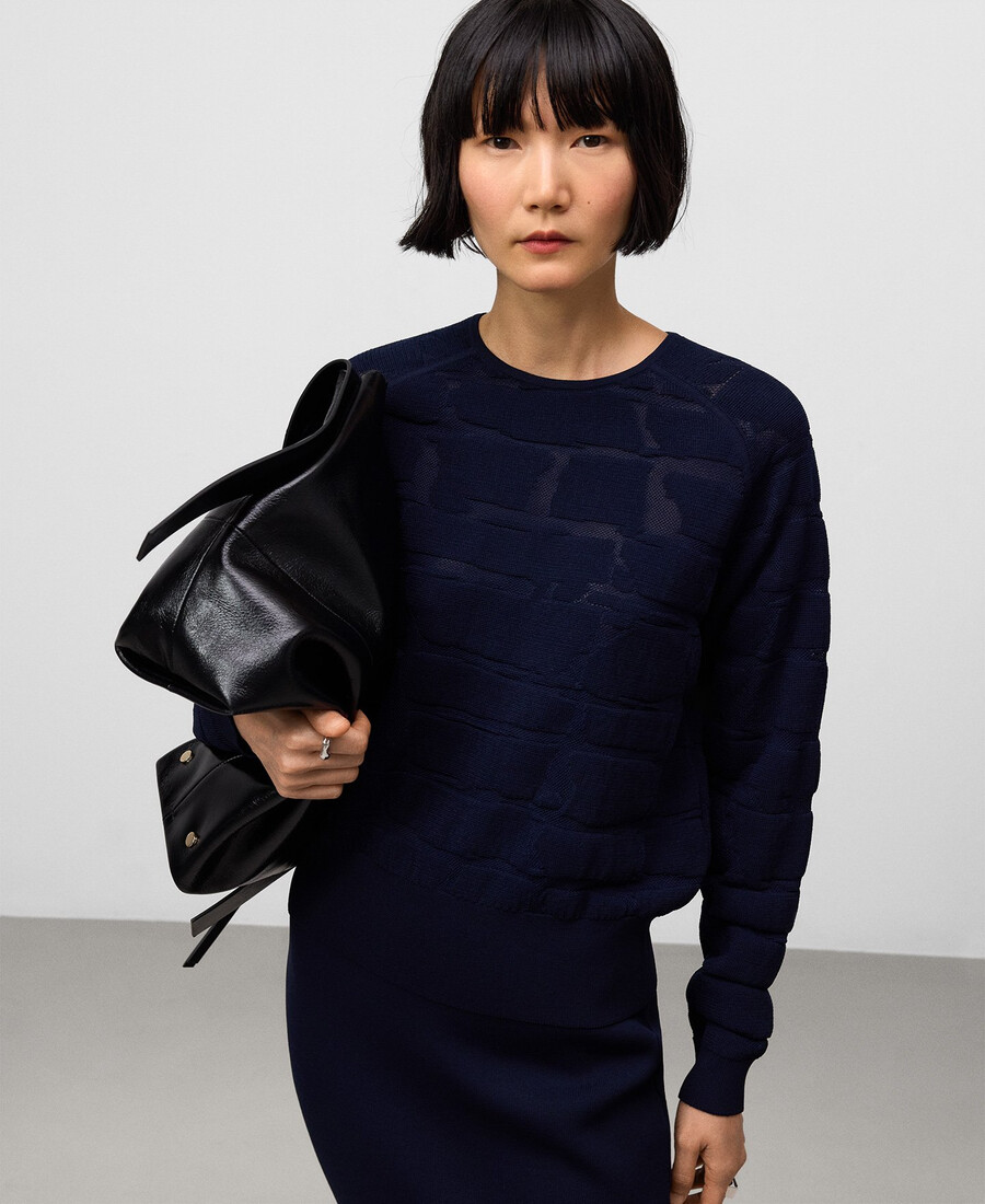 jacquard-strickpullover für damen