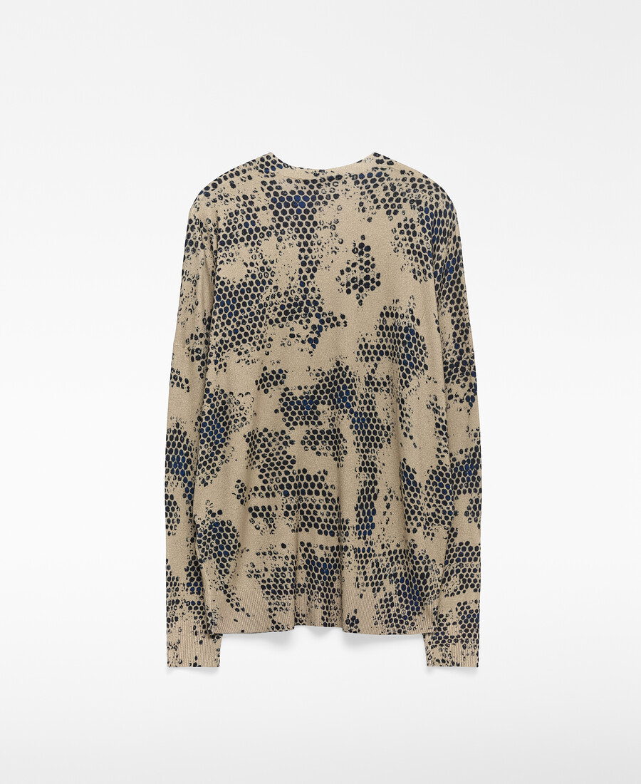 damenpullover mit v-ausschnitt und print