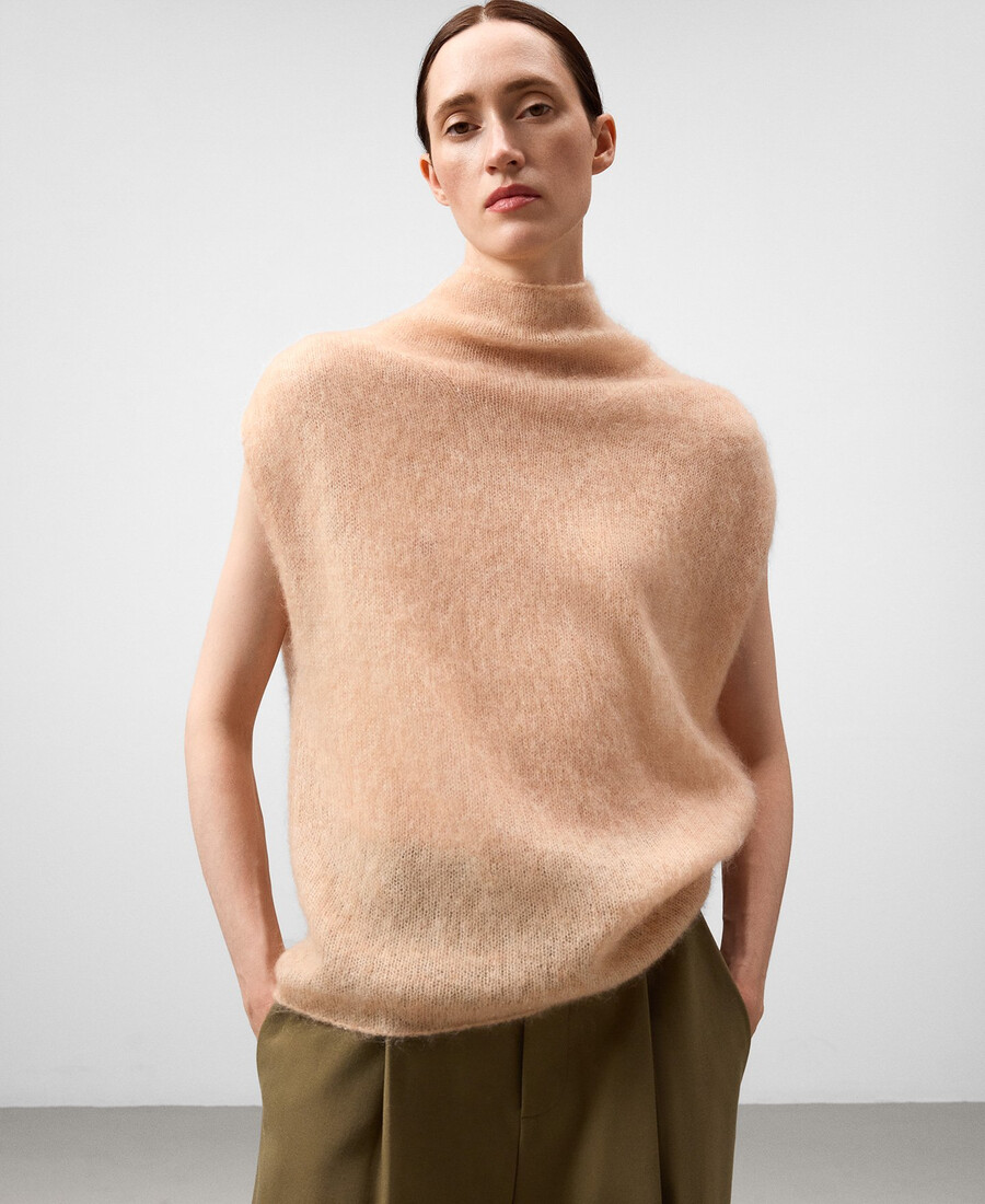 strickpullover mit armausschnittärmeln für damen