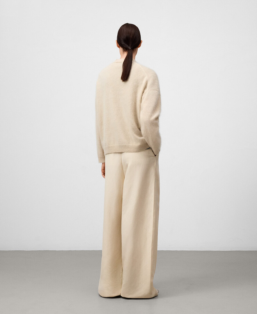 kaschmirpullover mit perkins-kragen für damen