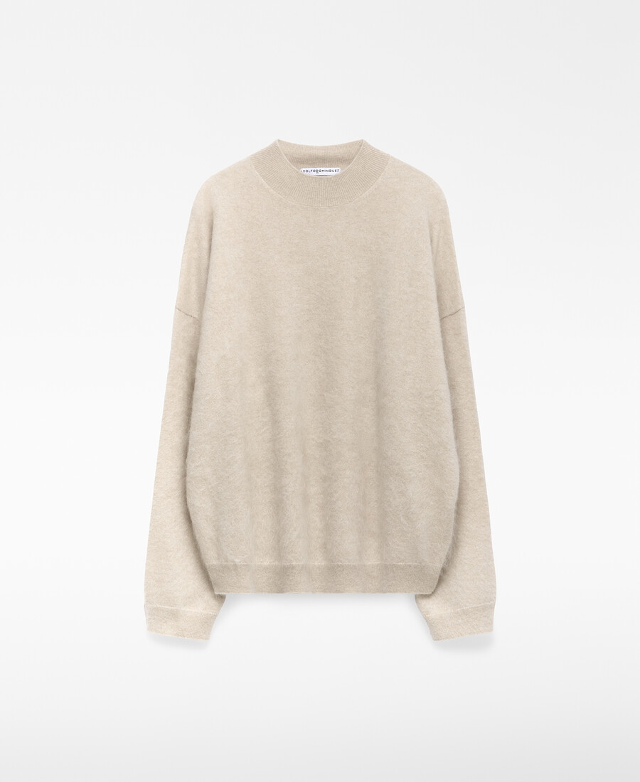 kaschmirpullover mit perkins-kragen für damen
