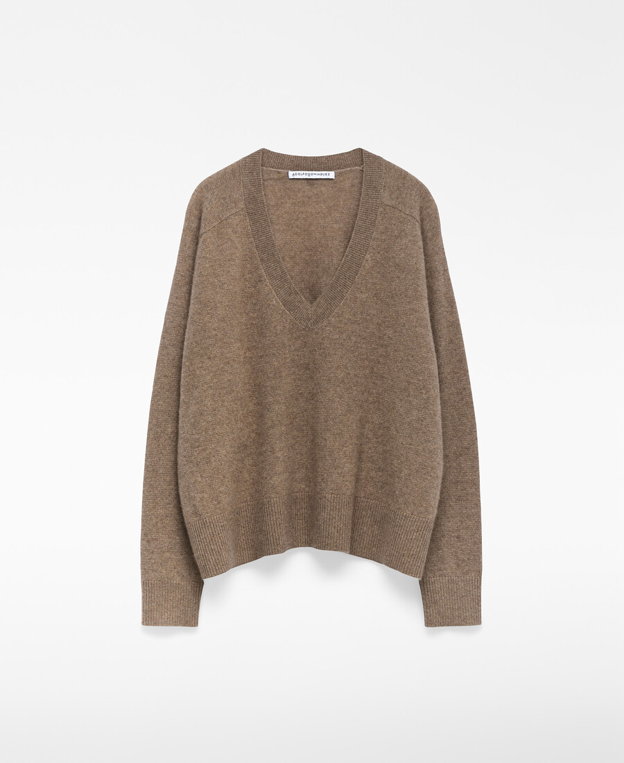 kaschmirpullover mit v-ausschnitt für damen