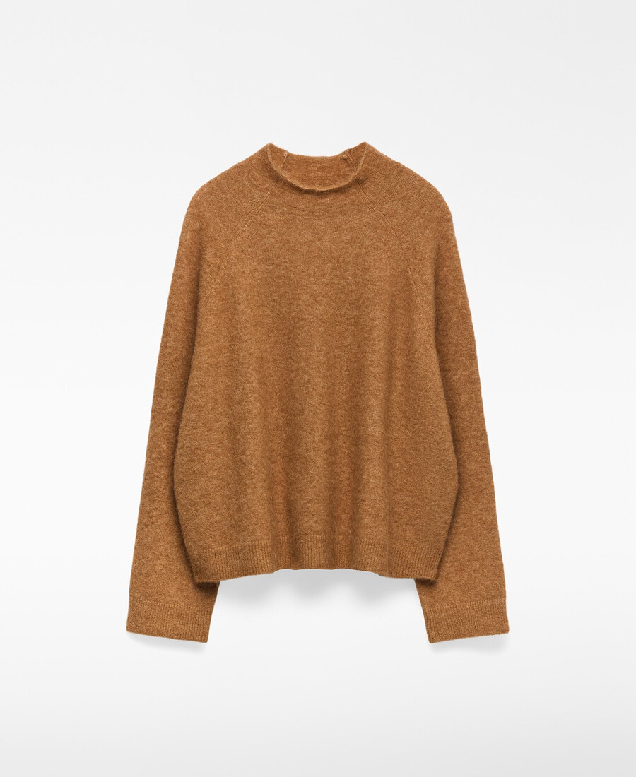 kurzer strickpullover mit perkins-kragen für damen