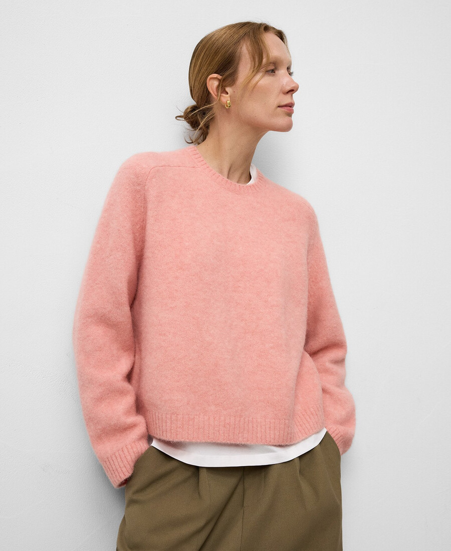kurzer strickpullover mit rundhalsausschnitt für damen