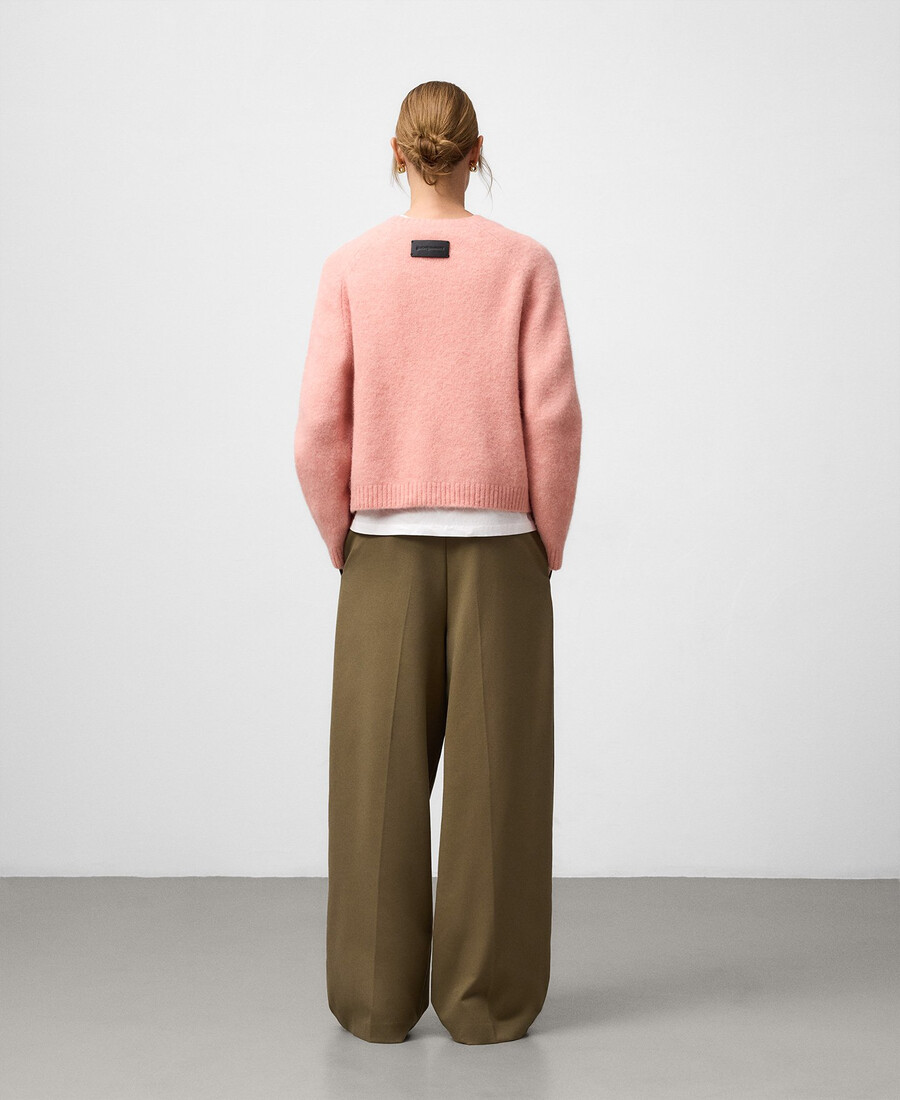 kurzer strickpullover mit rundhalsausschnitt für damen