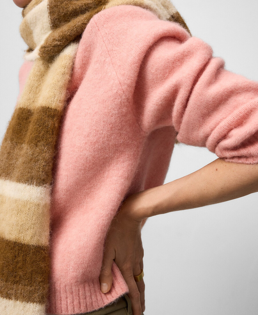 kurzer strickpullover mit rundhalsausschnitt für damen