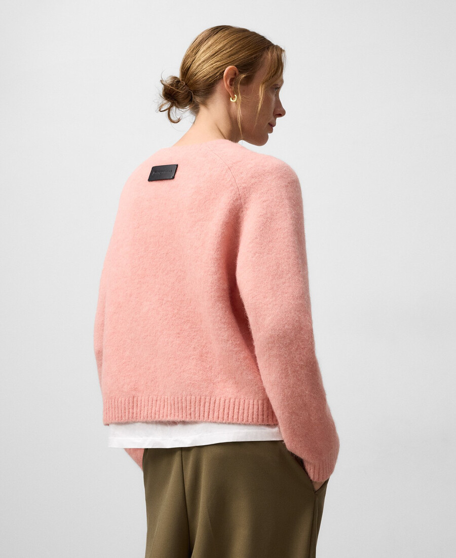 kurzer strickpullover mit rundhalsausschnitt für damen
