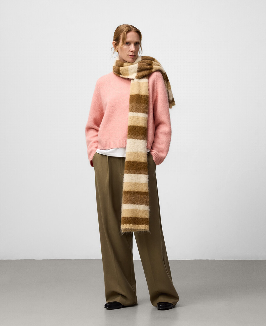 kurzer strickpullover mit rundhalsausschnitt für damen