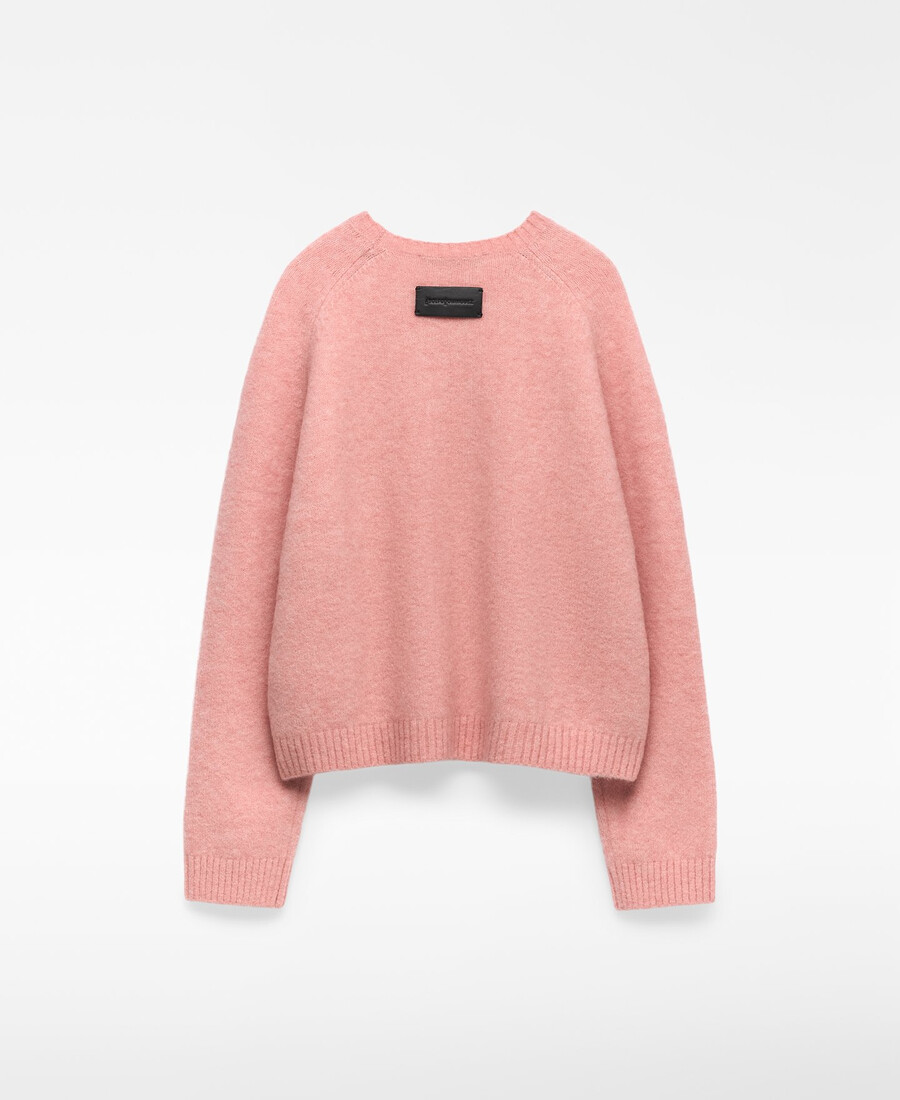 kurzer strickpullover mit rundhalsausschnitt für damen