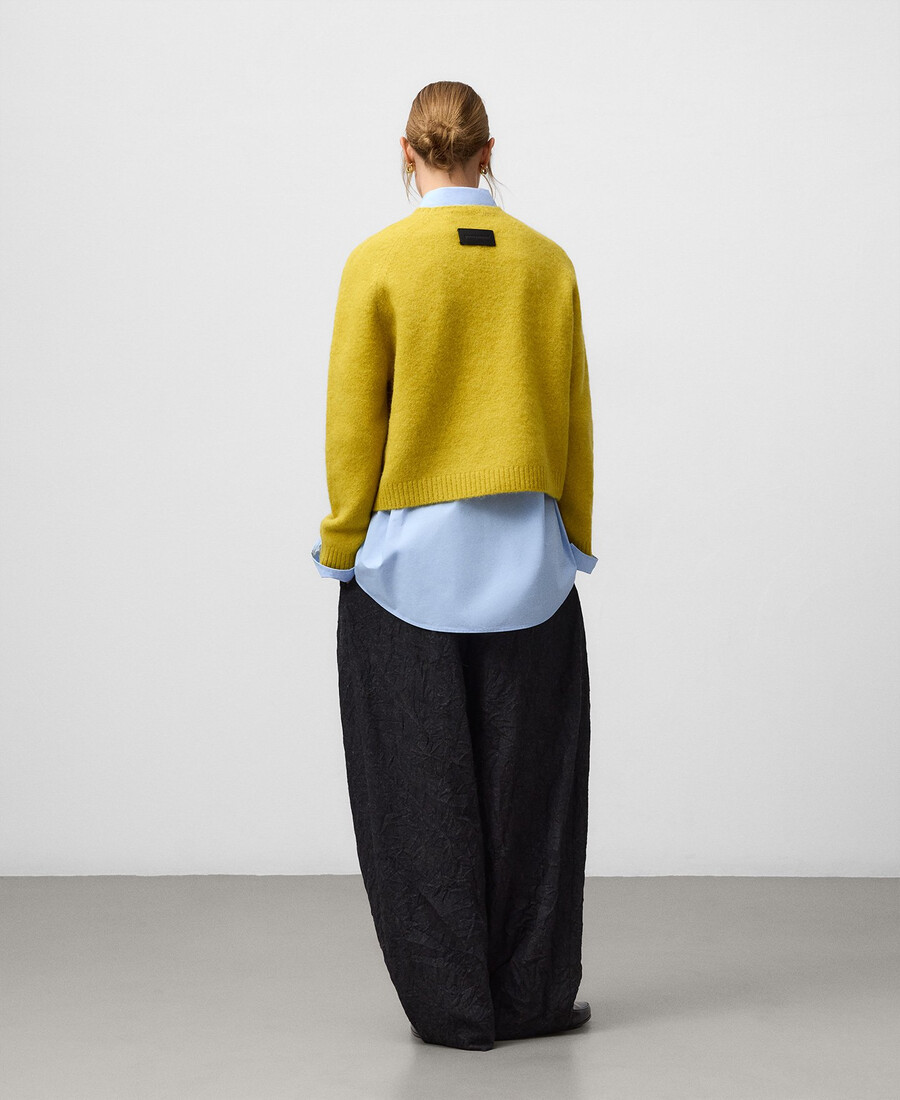kurzer strickpullover mit rundhalsausschnitt für damen