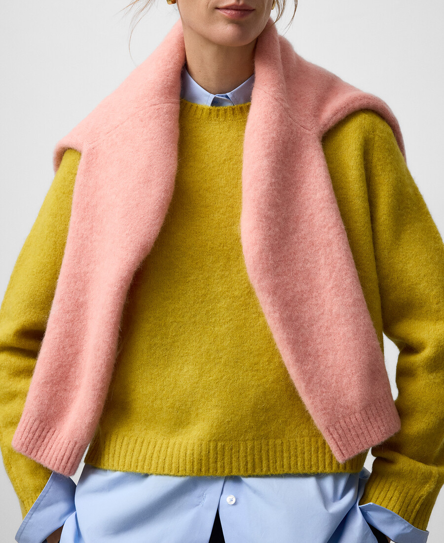 kurzer strickpullover mit rundhalsausschnitt für damen