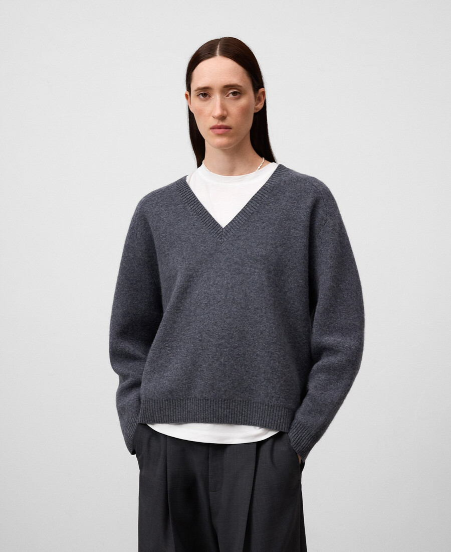 wollpullover mit v-ausschnitt für damen