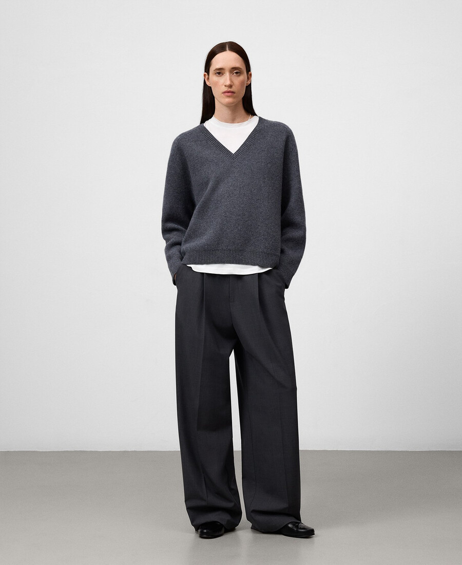 wollpullover mit v-ausschnitt für damen