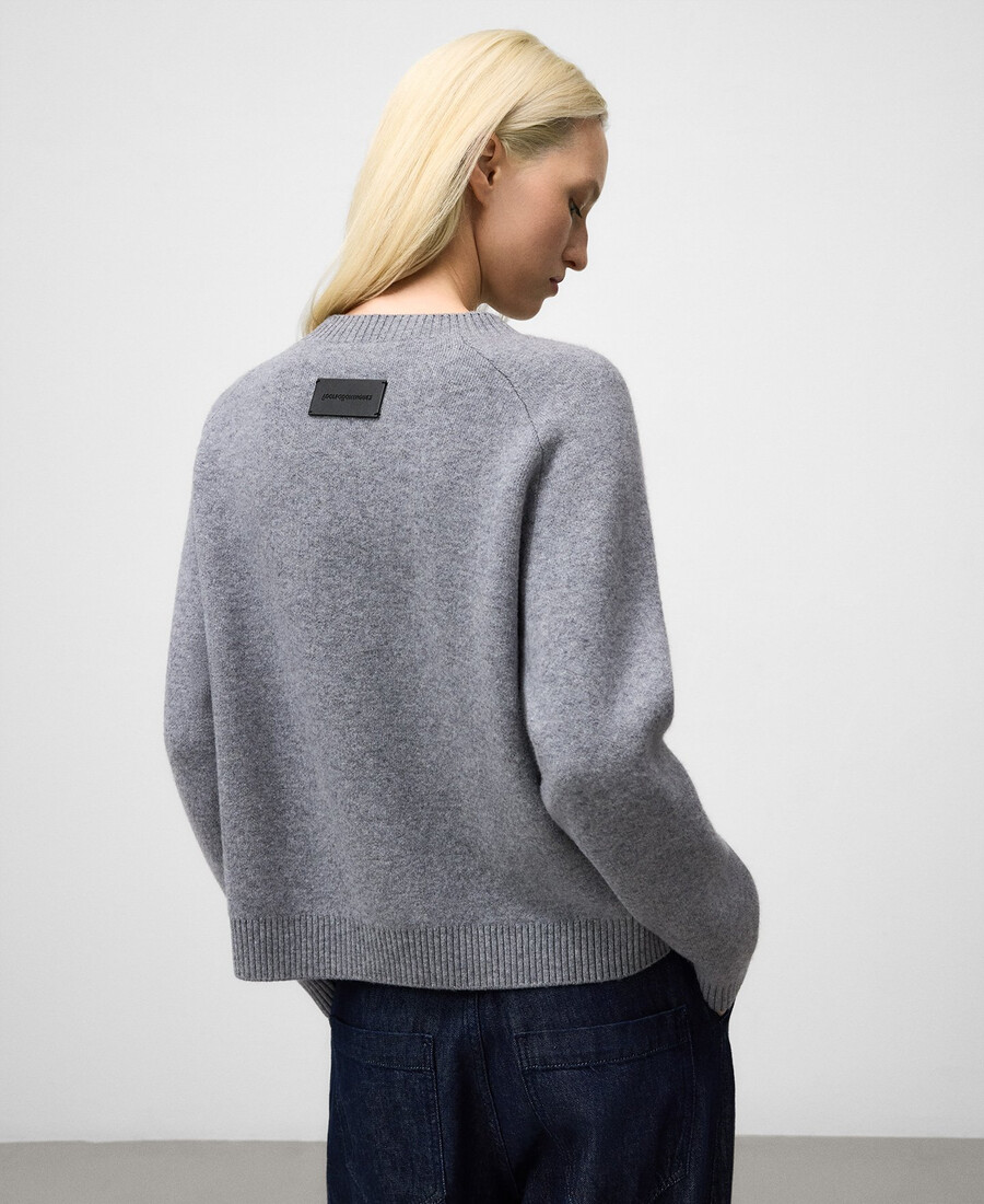 wollpullover mit metallapplikation für damen