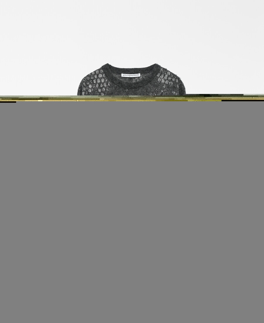 damenpullover aus gebürstetem jacquard-strick