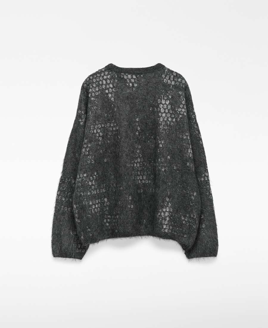damenpullover aus gebürstetem jacquard-strick