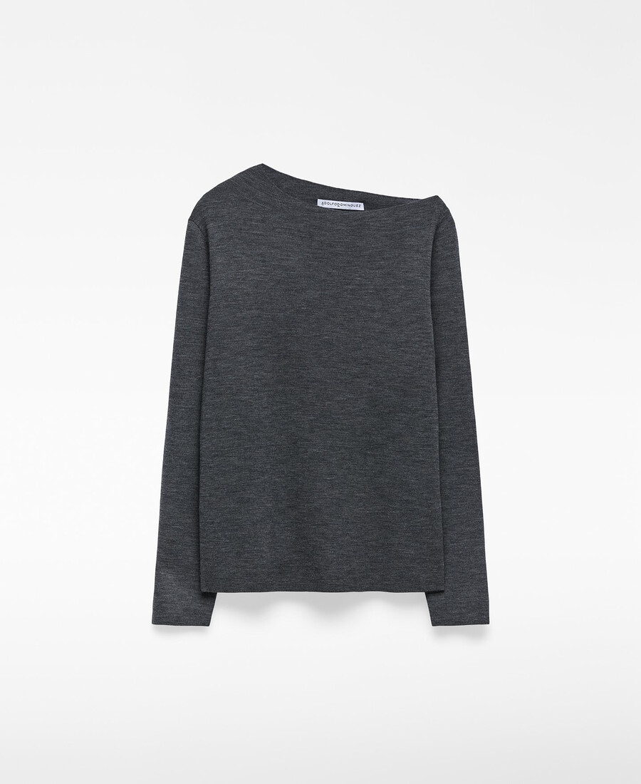strickpullover mit asymmetrischem ausschnitt für damen