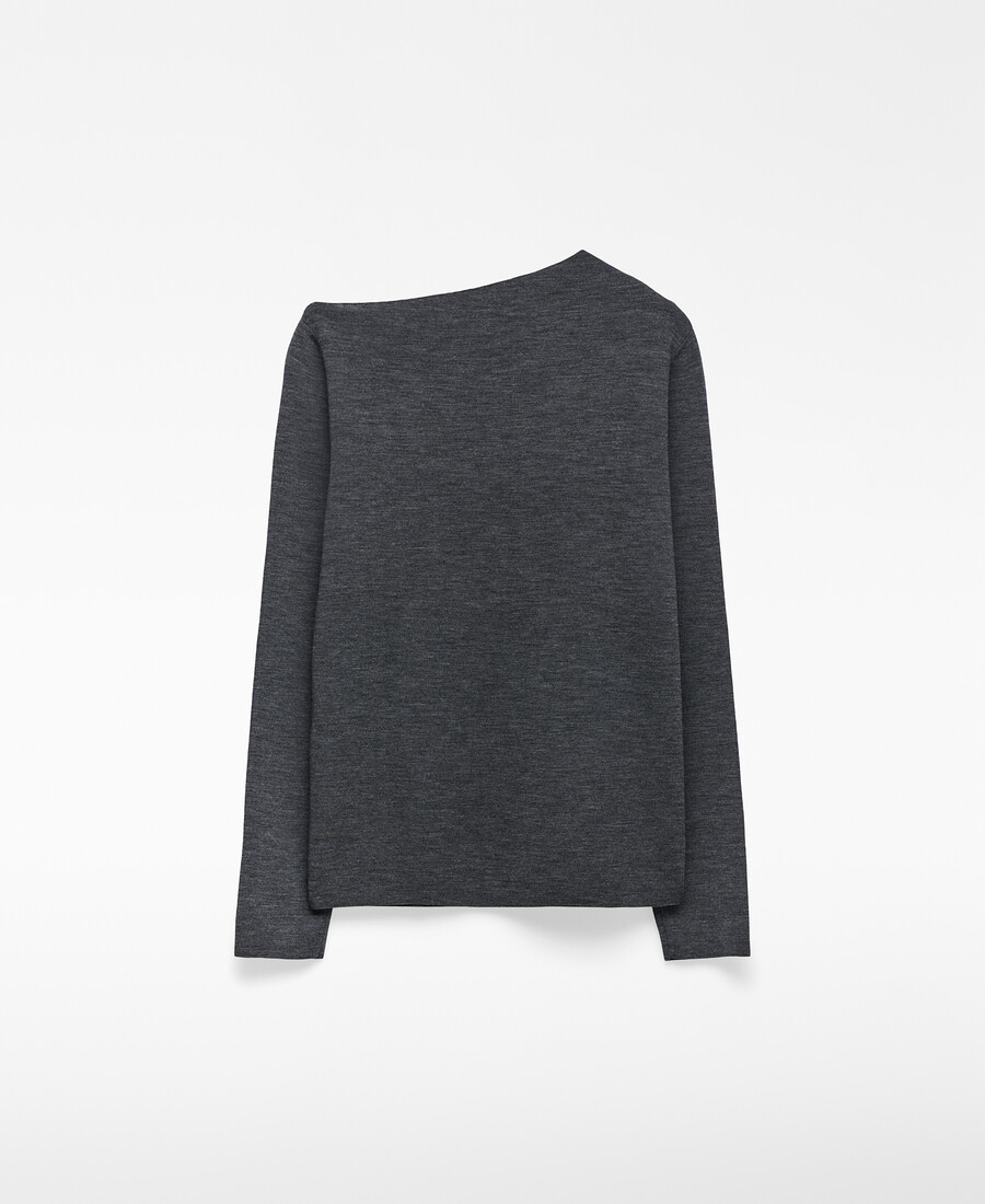 strickpullover mit asymmetrischem ausschnitt für damen
