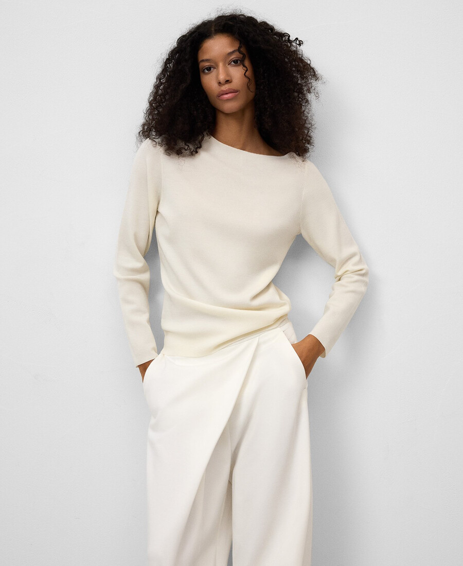 strickpullover mit asymmetrischem ausschnitt für damen