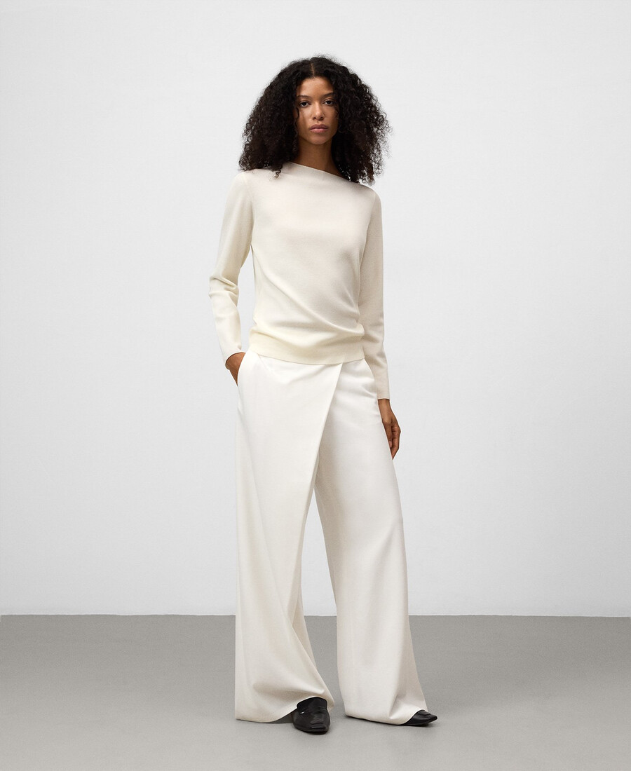 strickpullover mit asymmetrischem ausschnitt für damen