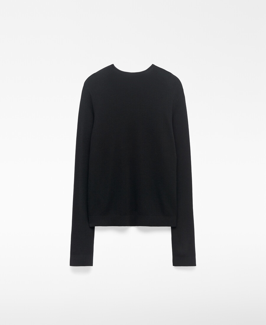 damenpullover aus merinowolle mit rundhalsausschnitt