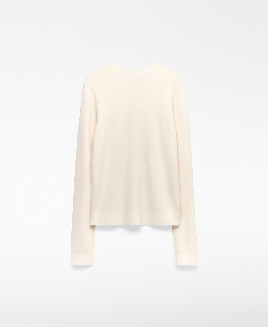 damenpullover aus merinowolle mit rundhalsausschnitt