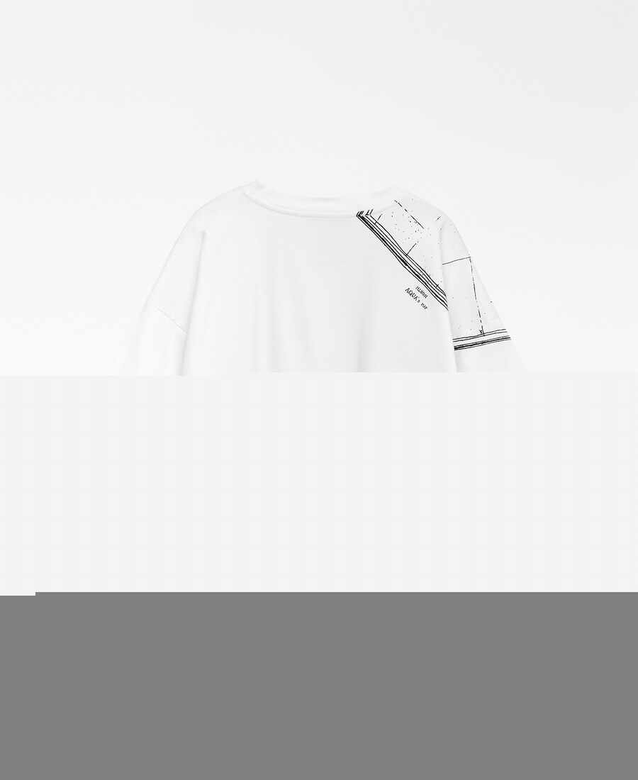 damen-t-shirt aus baumwolle mit kartendruck