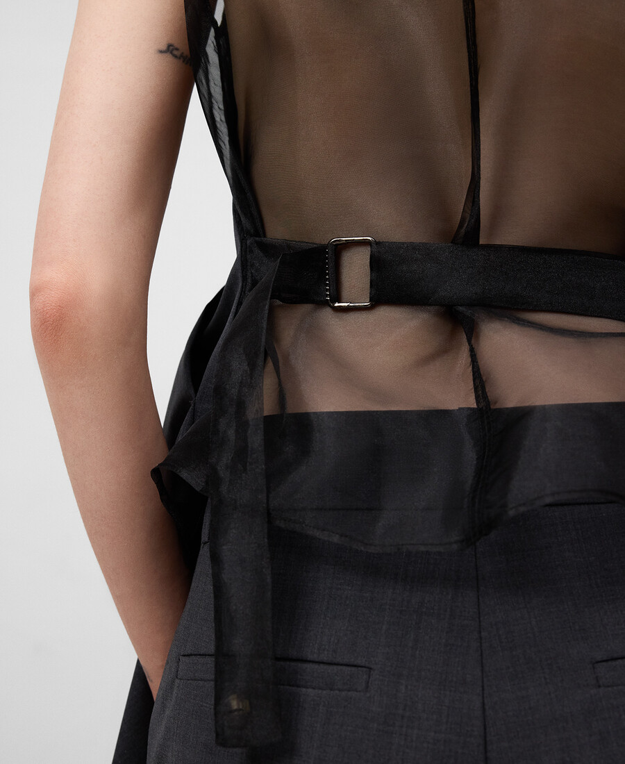 organza-top mit mehrlagigem einsatz für damen