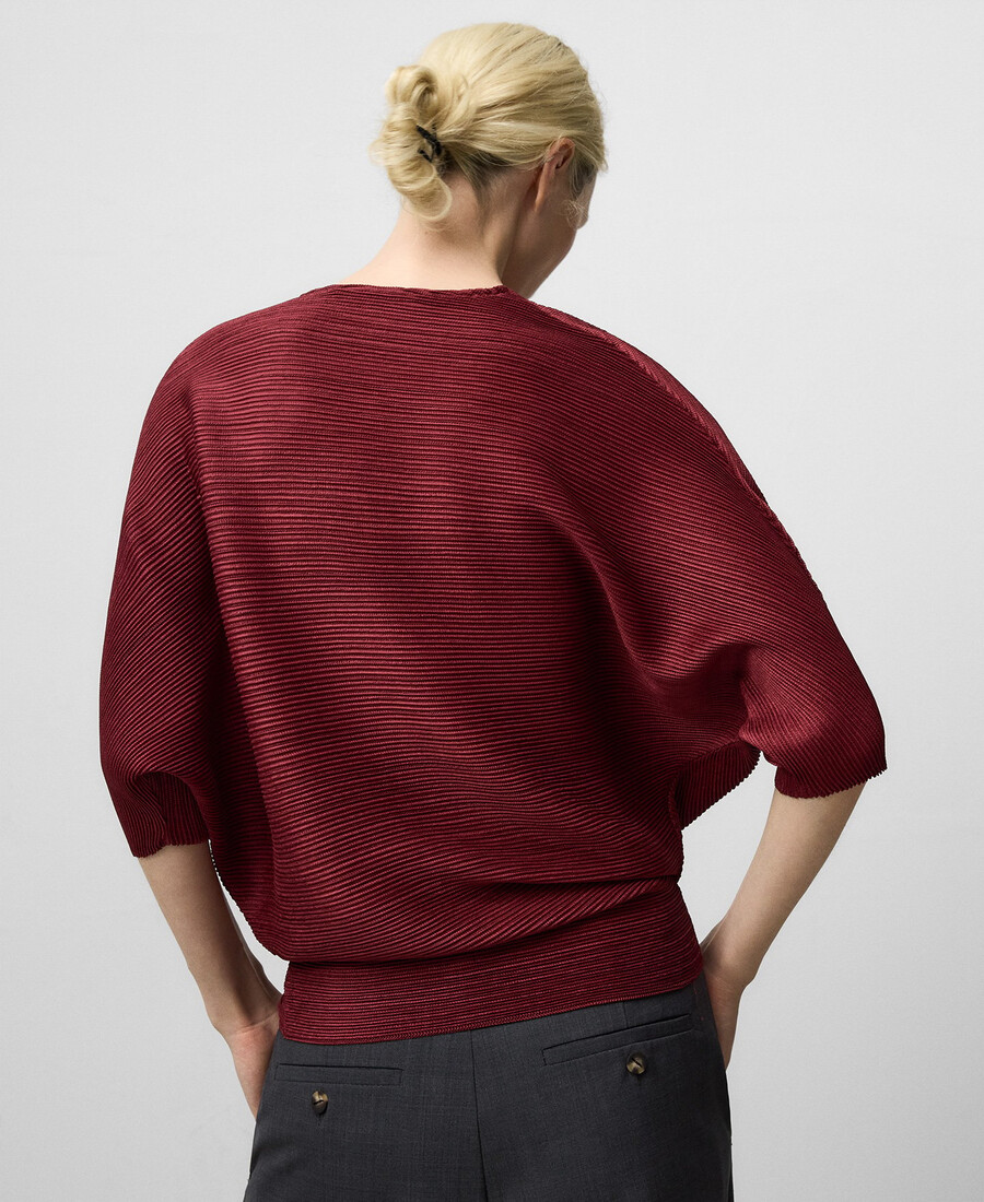 damen-top mit v-ausschnitt und knittereffekt