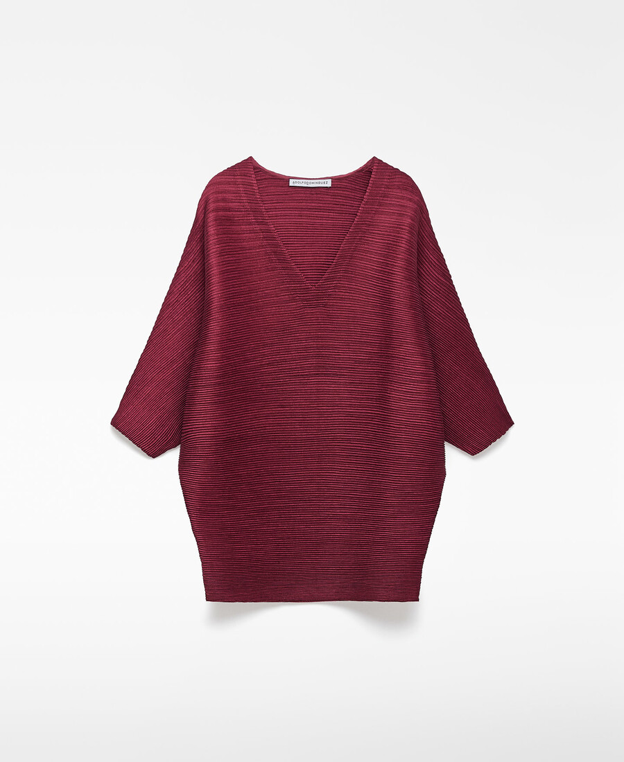 damen-top mit v-ausschnitt und knittereffekt