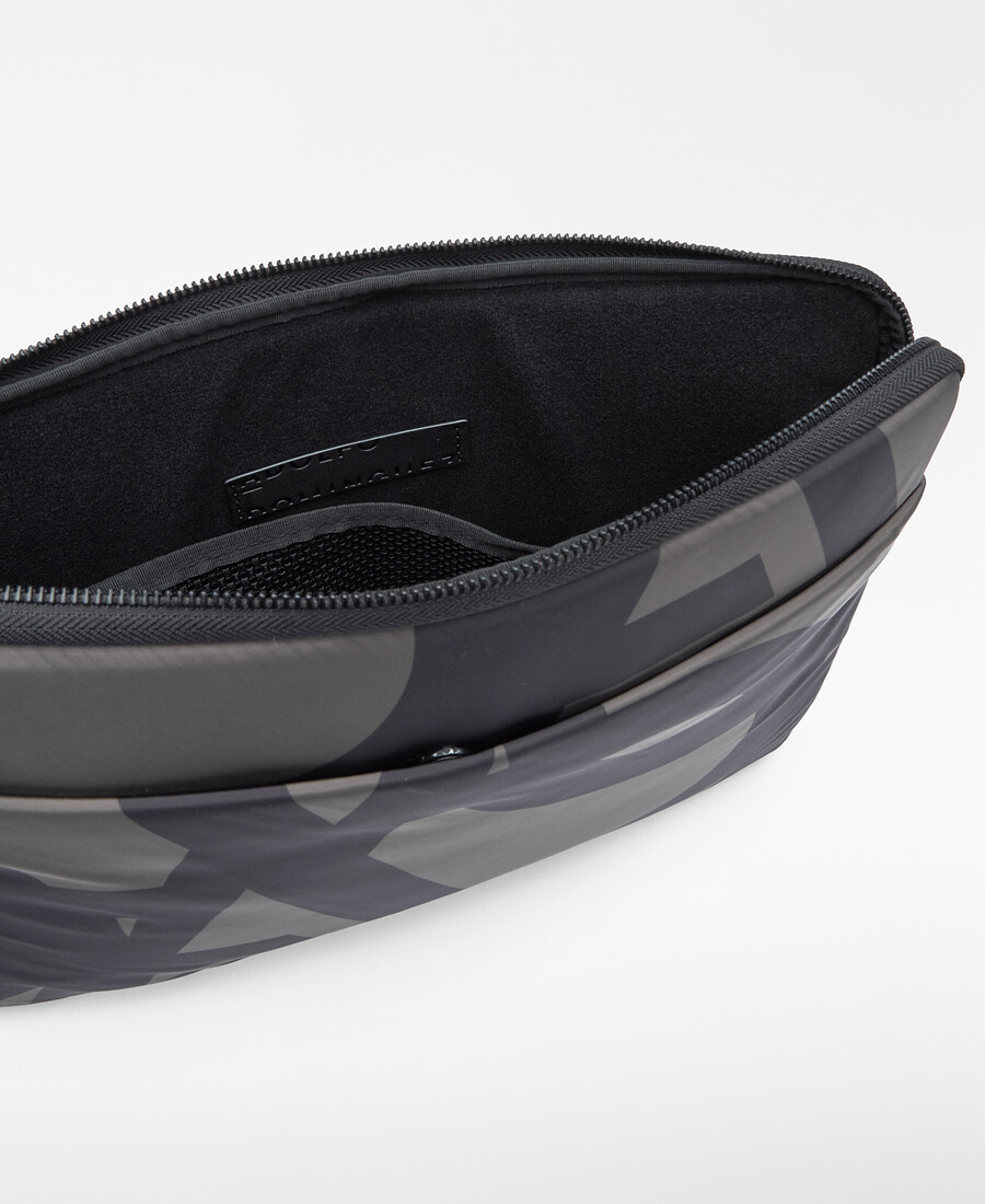 nylon-laptoptasche mit großem logo für damen