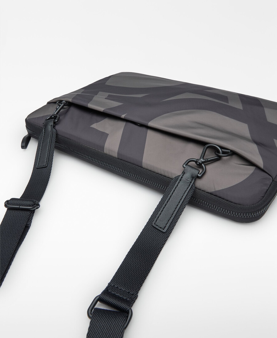 nylon-laptoptasche mit großem logo für damen