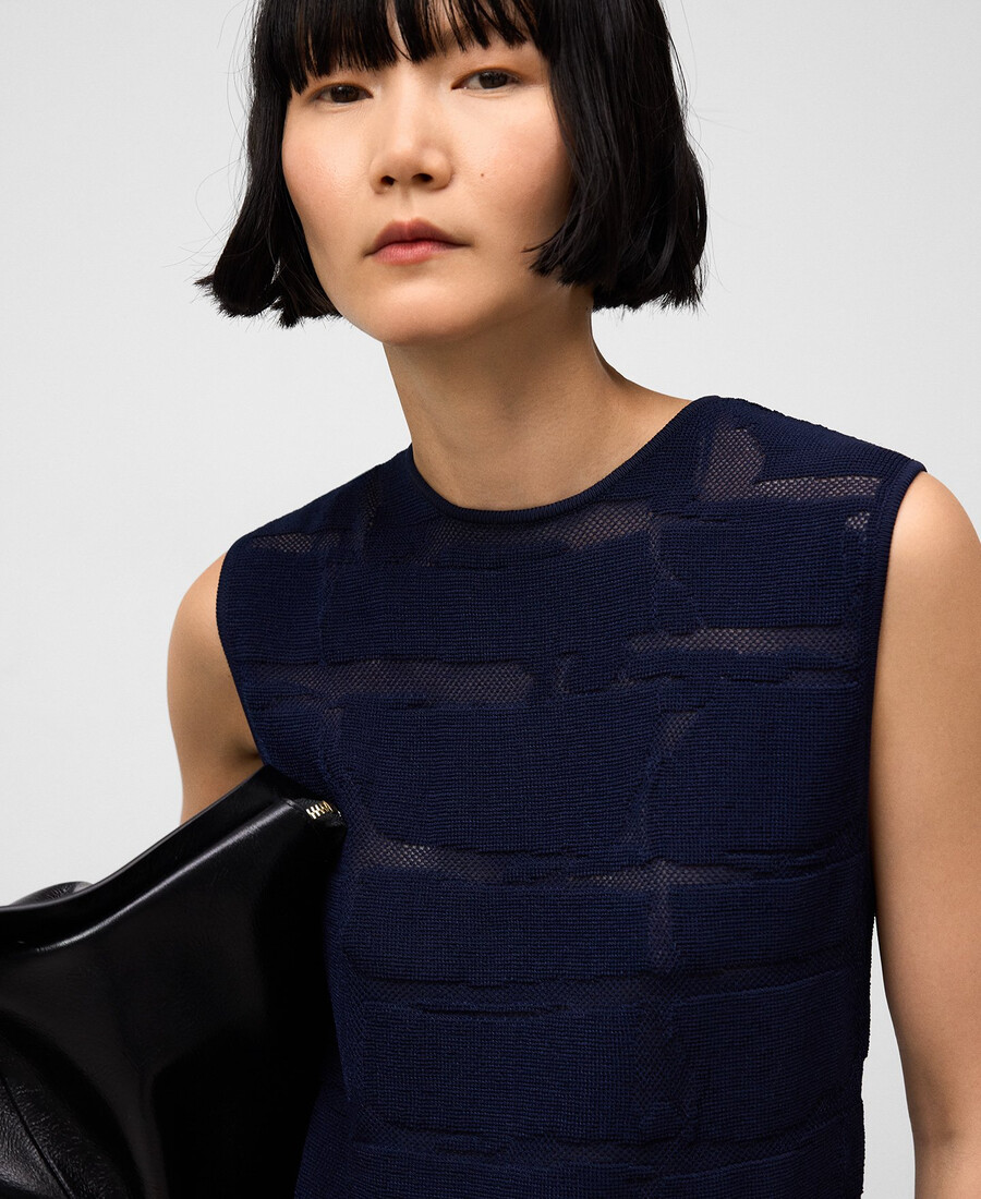 damen-top mit jacquard-strick-peplum.