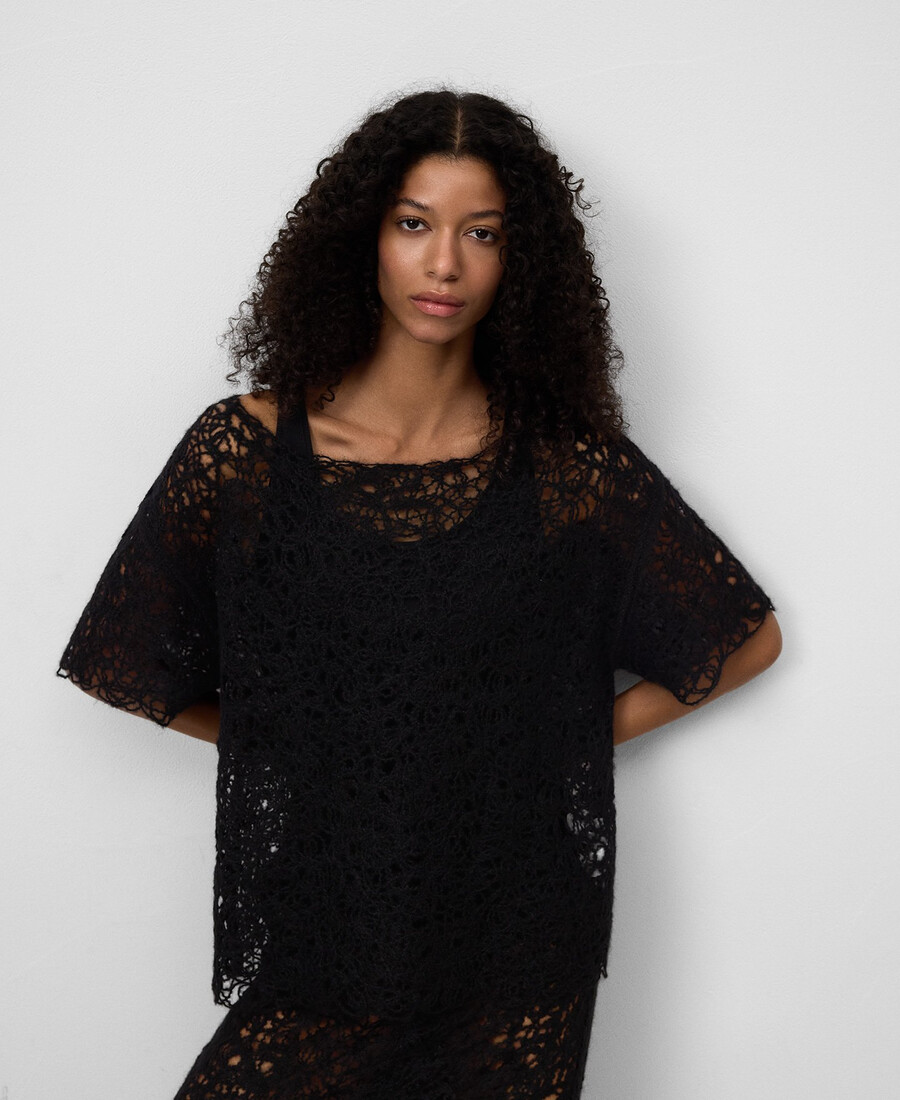 besticktes stricktop für damen