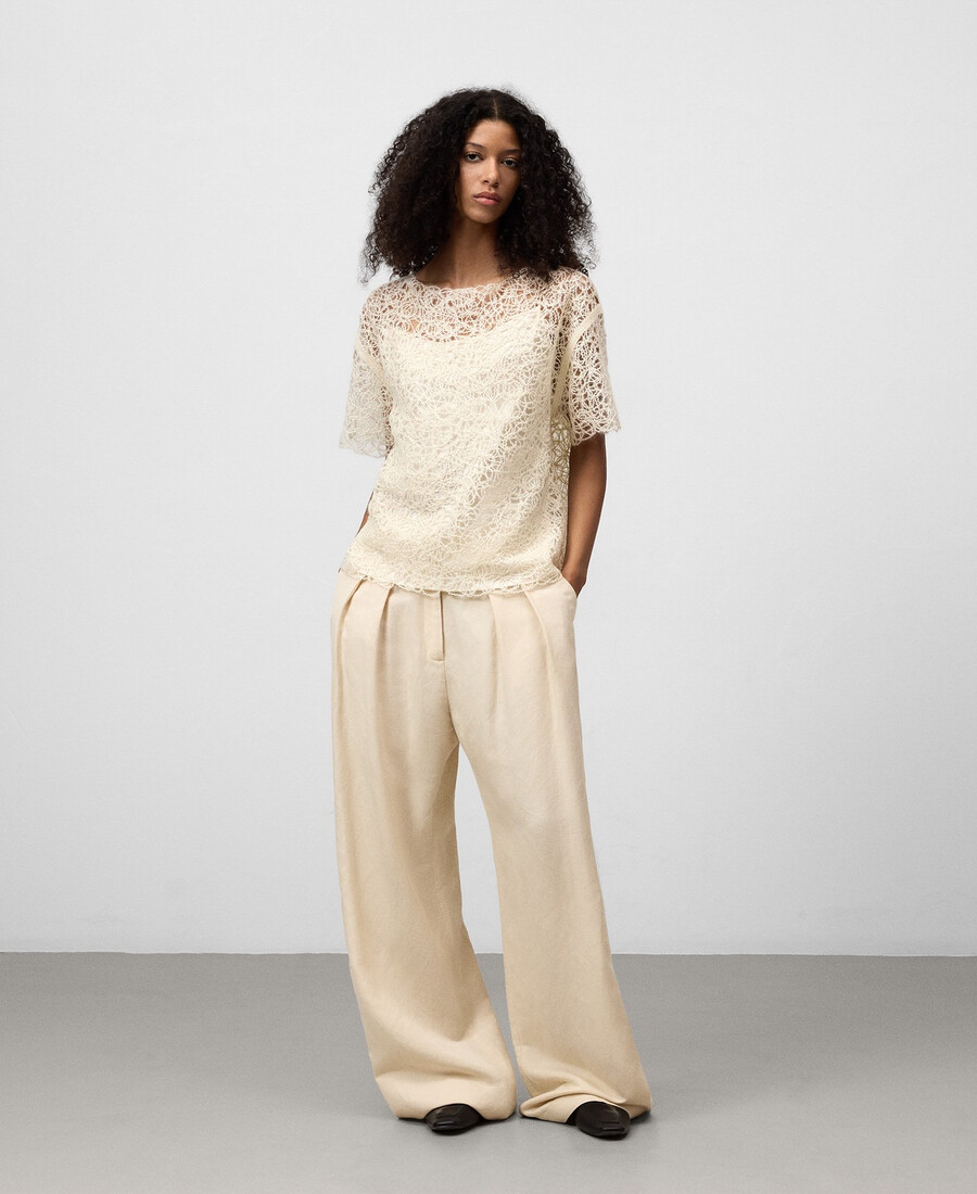 besticktes stricktop für damen