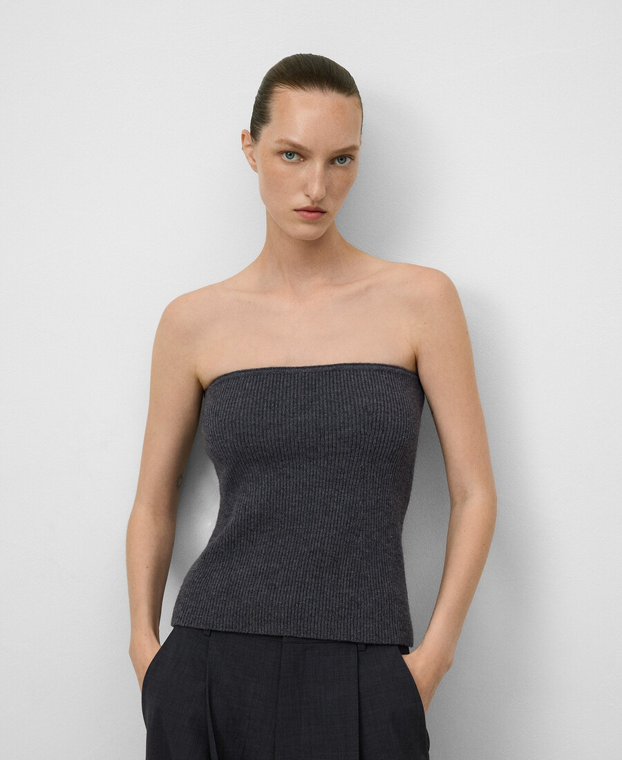 damen-tube-top aus merinowolle