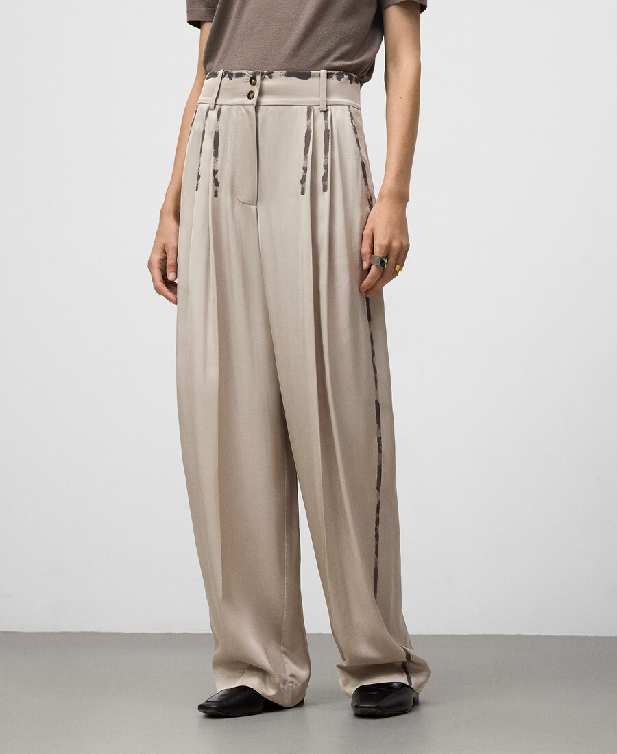 hose mit lackeffekt tailliert für damen