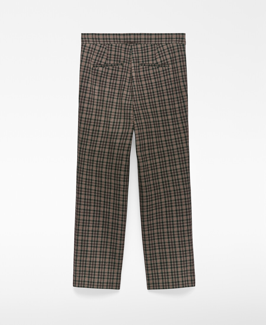schmal geschnittene karierte hose für damen